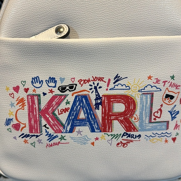 NWOT Karl Lagerfeld White Backpack With No Marks at all - Picture 3 of 15